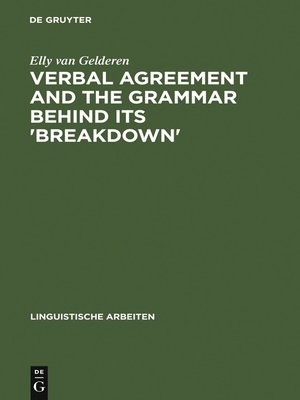 cover image of Verbal Agreement and the Grammar behind its 'Breakdown'